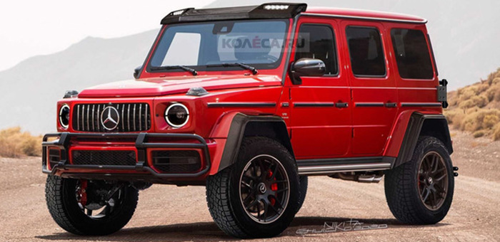 这个红色真靓 奔驰G550 4×4²渲染图曝光