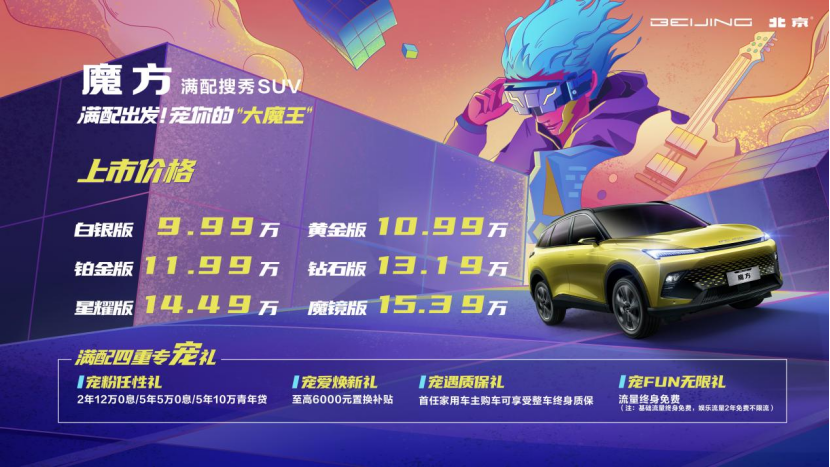 燃油鸿蒙第一车，北汽魔方上市售9.99万起 